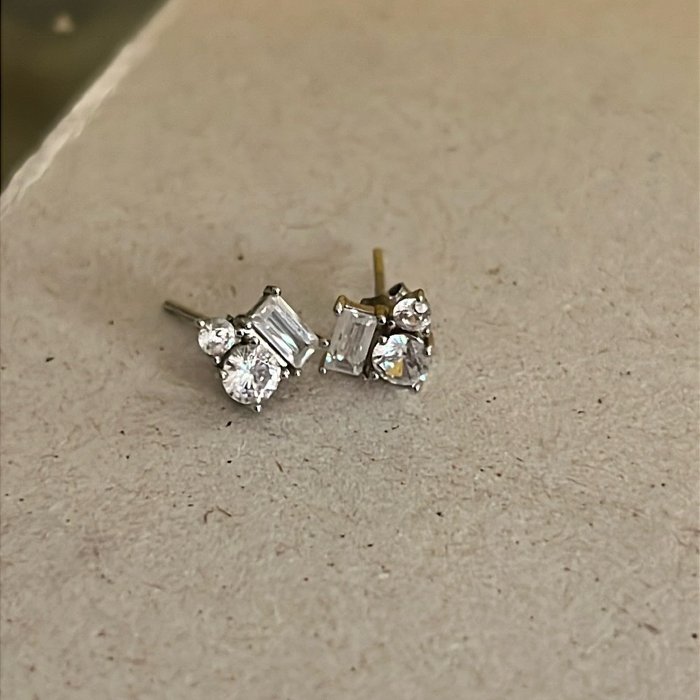 Sterling forever cz cluster studs
